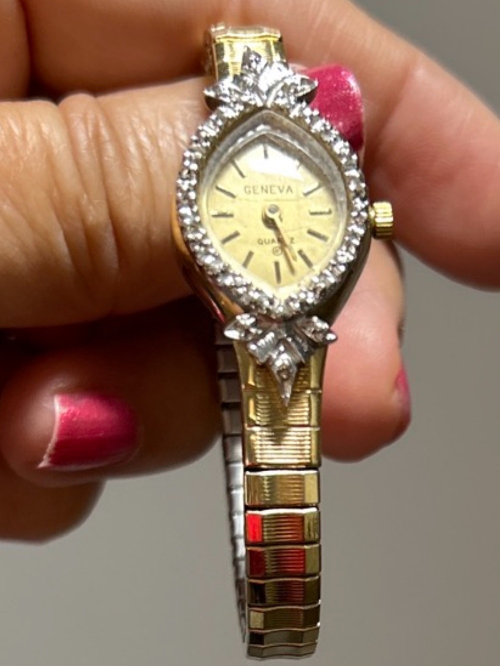 Geneva Gold-Tone Teardrop Ladies Bracelet Watch